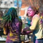 HOLI 2016 two students laughing